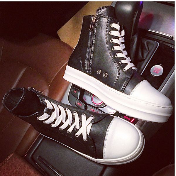 

boots cross band zipper leisure equestrain women sewing metal ring round toe botines elevated shoes winter cotton bottes femme, Black