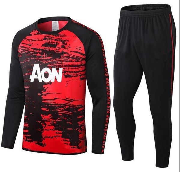

2020 2021 manchester soccer jacket training suit men martial rashford jogging 2020/21 men pogba united maillot de foot tracksuit, Black
