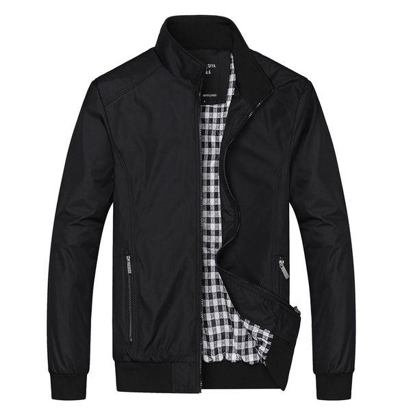 

brand clothes bomber jackets men solid casual jacket male 2020 spring autumn men's jackets outwear zipper coats plus size m-8xl, Black;brown