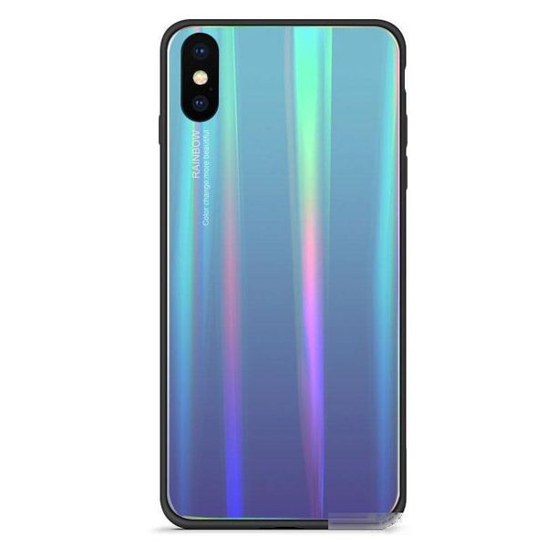 

luxury gradient laser tempered glass phone case for iphone xs max xr x 8 7 6s 6 plus back cover shell