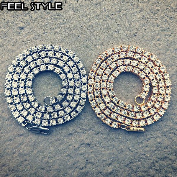 

iced out 5mm 1 row rhinestone choker bling crystal tennis chain necklace for men hip hop jewelry, Silver