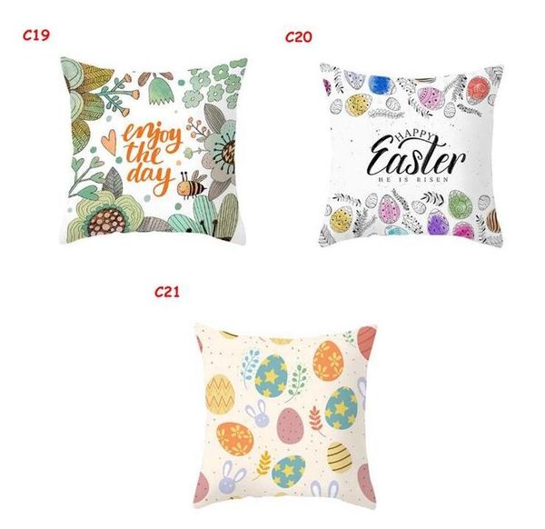 

easter bunny rabbit eggs hunt pillowcase 45*45cm cushion pillow cover easter day chocolate egg chicken easter decoration for home decor 7727