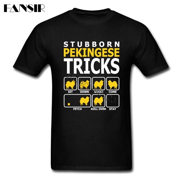

pekingese dog men t-shirts digital direct printing tshirts male short sleeve crewneck cotton plus size summer tees for family