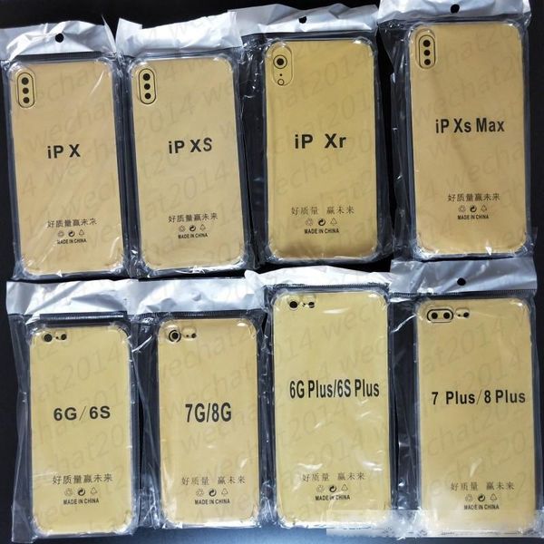 

300pcs 1mm shockproof clear transparent soft tpu case cover for iphone 11 pro max x xs max xr 6 7 8 plus dhl