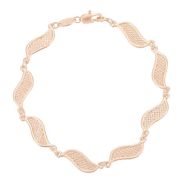 

womens 7mm 585 rose gold color oval mesh link bracelet, Black