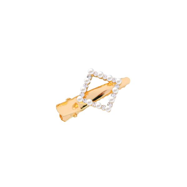 

hair clips & barrettes pave crystals cute square triangle cat for women stone fashion pearl pins bijoux, Golden;silver