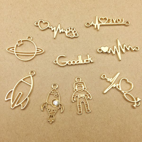 

10pcs ракетный charm spaceship подвеска для изготовления ювелирных изделий и крафт земля spaceman шарма diy модных аксессуаров подвески, Bronze;silver