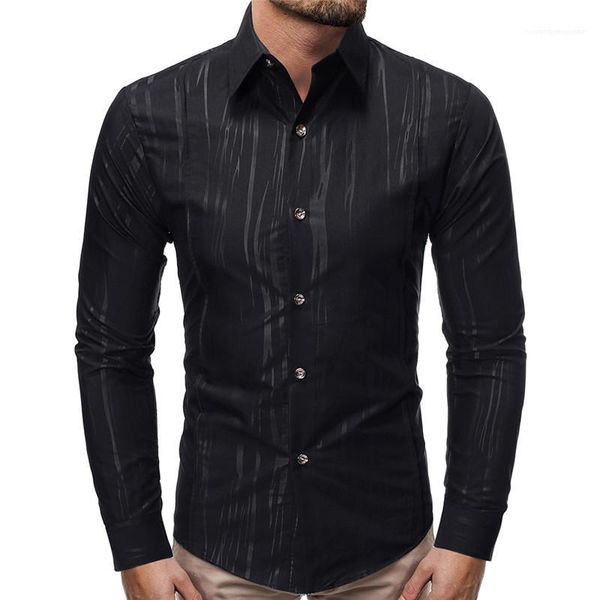 

mens casual shirts fashion lapel neck long sleeve mens designer shirts casual males clothing texture print, White;black