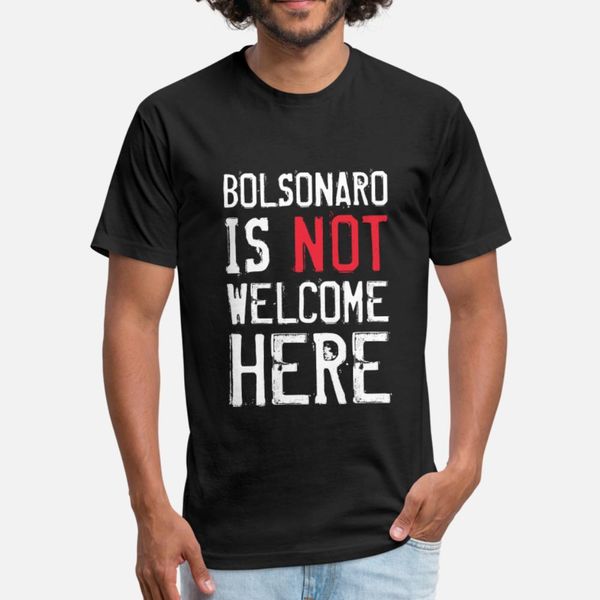 

bolsonaro is not welcome here elenao 2 t shirt men print 100% cotton o neck male crazy authentic spring formal shirt