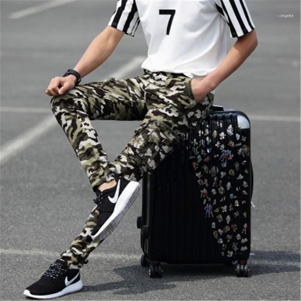 

slim fit outdoor climbing trousers gym run slim stretch jogger sport sweatpants summer clothes men camouflage tooling long pants, Black
