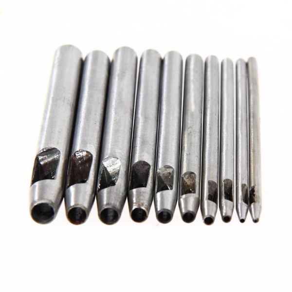 

10pcs leather craft tools leather punch craft hollow set hole set hollow puncher belt punch 0.5mm-5mm hand tool