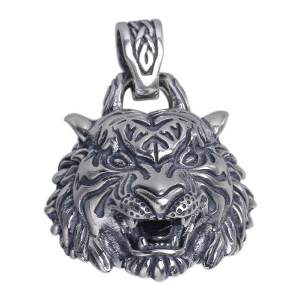 

925 sterling silver high details tiger pendant mens biker punk pendant