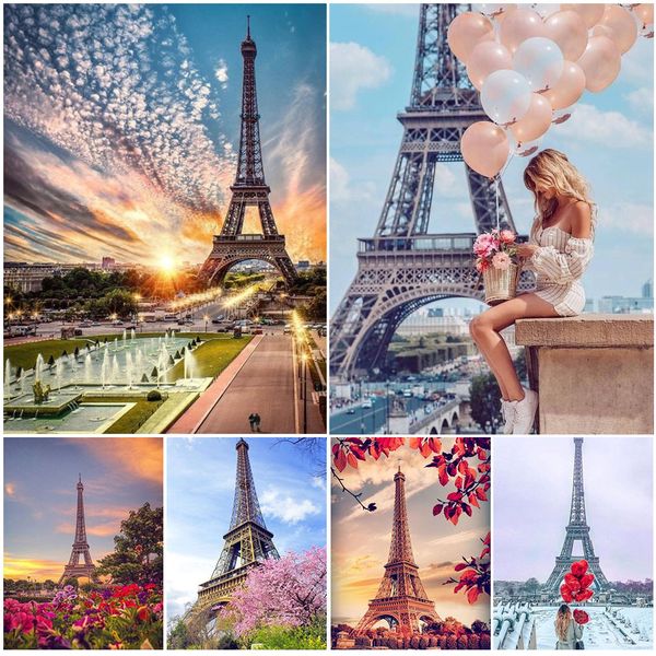 

5d diy diamond painting full square eiffel tower cross stitch picture of rhinestones decor embroidery diamond mosaic landscape