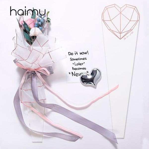 

packaging day diamond 20pcs flotist single box bouquet valentine's bag for bags heart-shaped decotration flower uy2008 plxoc