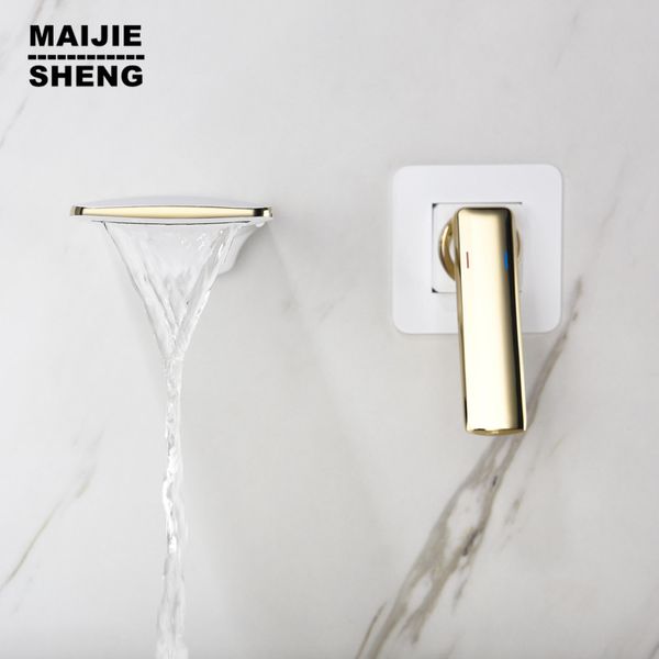 

white gold bathroom faucet light luxury white wall mounted faucet nordic style bathroom tap