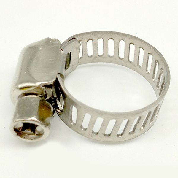 

10pcs adjustable stainless steel drive hose clamp fuel line pipe worm gear clip tube 10-16mm spring clip, Golden;silver