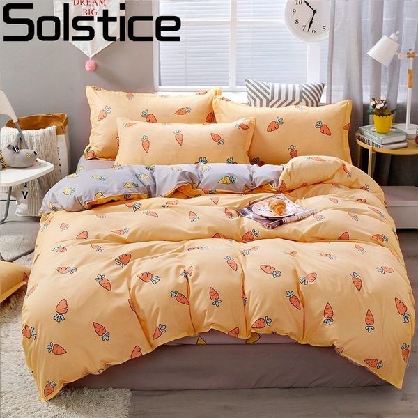

solstice cartoon cute carrot comforter bedding sets  size bed linen bedclothes pillowcase printing bed sheet duvet cover