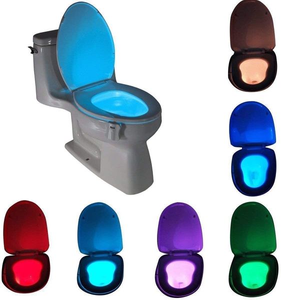 

motion sensor led toilet night light, battery operated waterproof washroom light toilet seat light inside toilet bowl