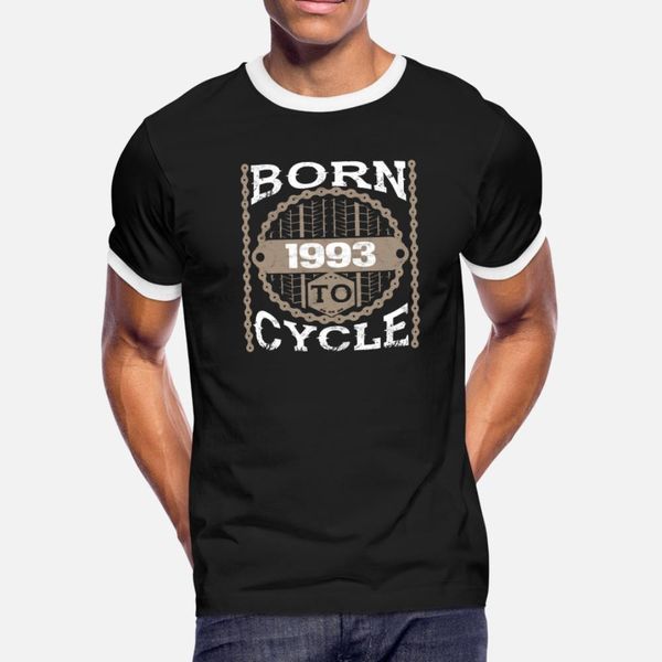 

born to cycle moutainbike fahrrad 1993 t shirt men customize short sleeve round collar family loose casual summer novelty shirt