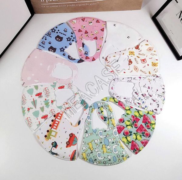

children kids cartoon printed masks designer mask washable breathable mouth cover face mask sunproof dust-proof thin masks d81402, Blue