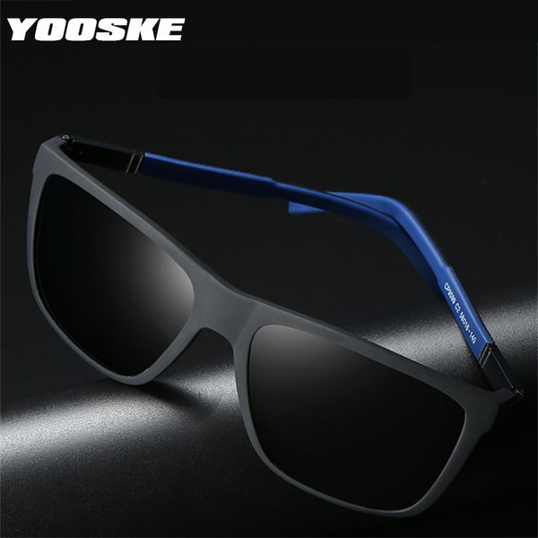 

yooske tr90 polarized sunglasses men brand designer classic vintage sun glasses male square driving eyeglasses uv400, White;black