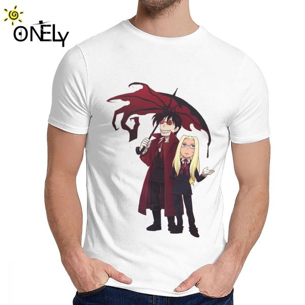 

streetwear hellsing and alucardcartoon style tee shirt for men crazy great t shirt o-neck