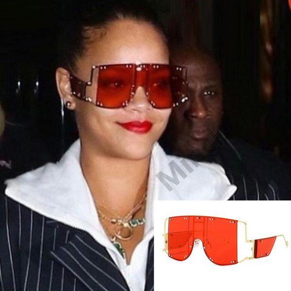 

2020 new square sunglasses for women and men brand designer vintage one pieces punk sun glasses with box fml, White;black