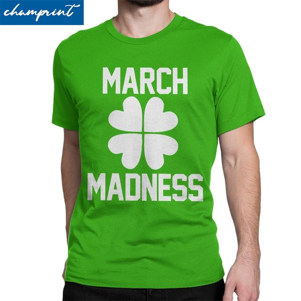 

st patrick's day t-shirts for men irish green shamrock funny 100% cotton tees round collar short sleeve t shirt original clothes