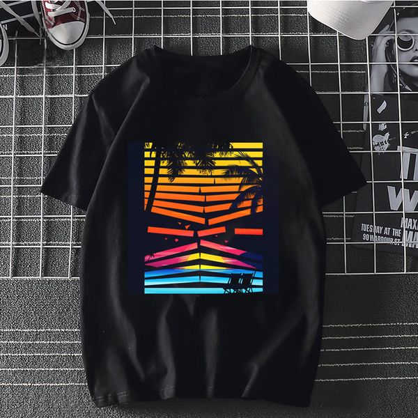 

break dawn on summer beach tee shirt men cotton streetwear t shirt women short hipster women clothes