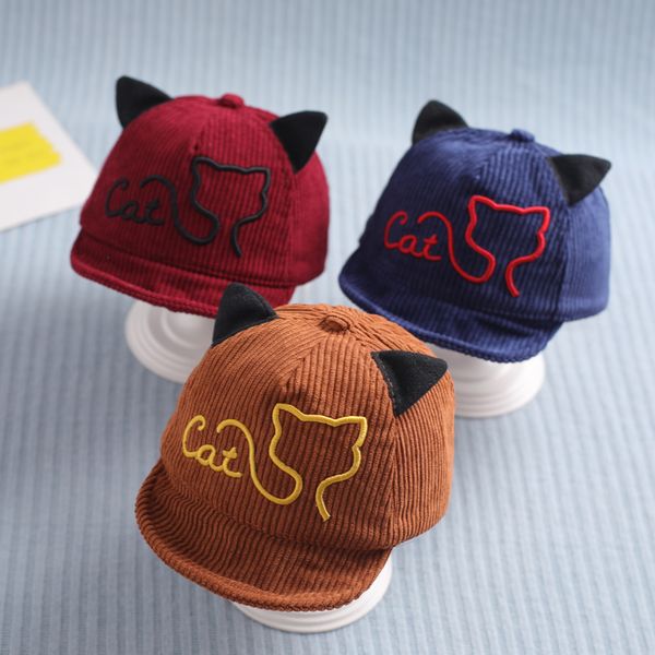 

baby hats spring and autumn cute korean version baseball cap boys and girls, Yellow