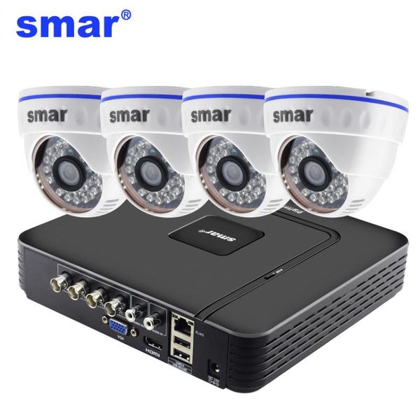 

smar 720p 1080p система видеонаблюдения 4ch h.264 cctv dvr hdmi security kit крытый home security camera daynight detect
