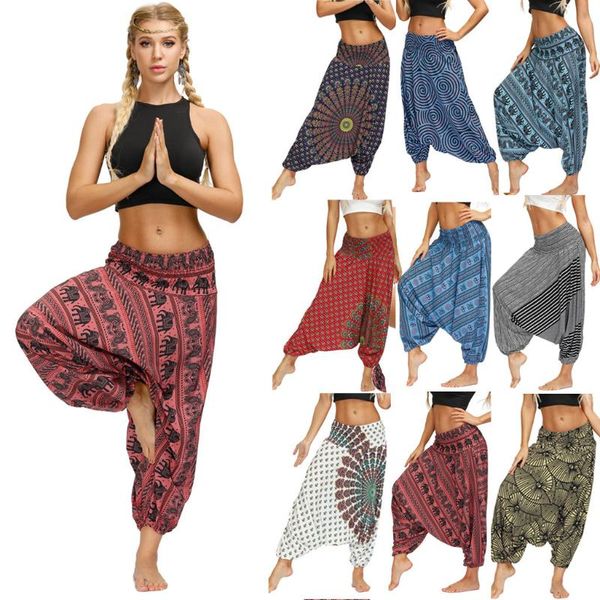 

повседневный печати wide leg йога брюки женщины плюс размер красочные bloomers танец йога тайцзи полная длина брюки сыпучие длинные, White;red