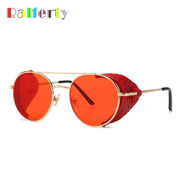 

ralferty vintage sunglasses men women cool gothic punk rave festival steampunk goggles retro mens sunglases red sun glass c6001, White;black