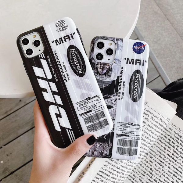 

cgjxsluxury design dhl express suitcase bar code silicone case for iphone 7 8 plus 11 pro max x xs max xr 3d white cover