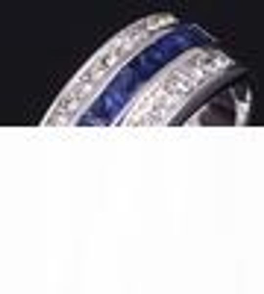 

r039wbs fashion size 7 to10 jewelry new man and woman amazing blue sapphire18k yellow gold filled party ring gift ing, Silver