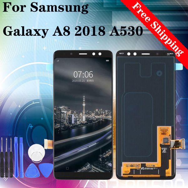 

for samsung galaxy a8 2018 a530 a530f a530f/ds original lcd display touch screen digitizer assembly dhl with adhesive gifts