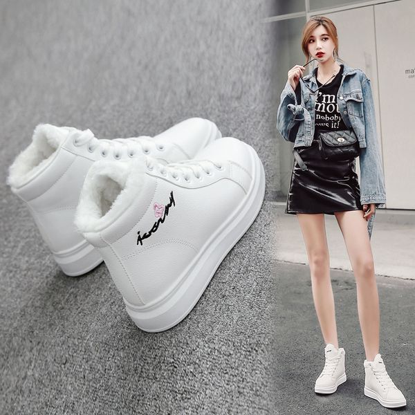 

2020 new fashion women's short boots all-match short tube women snow boots non-slip cotton, Black
