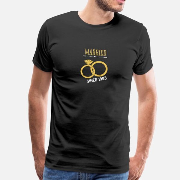 

married since 1983 t shirt men designer cotton size s-3xl standard cute new style summer style slim shirt, White;black