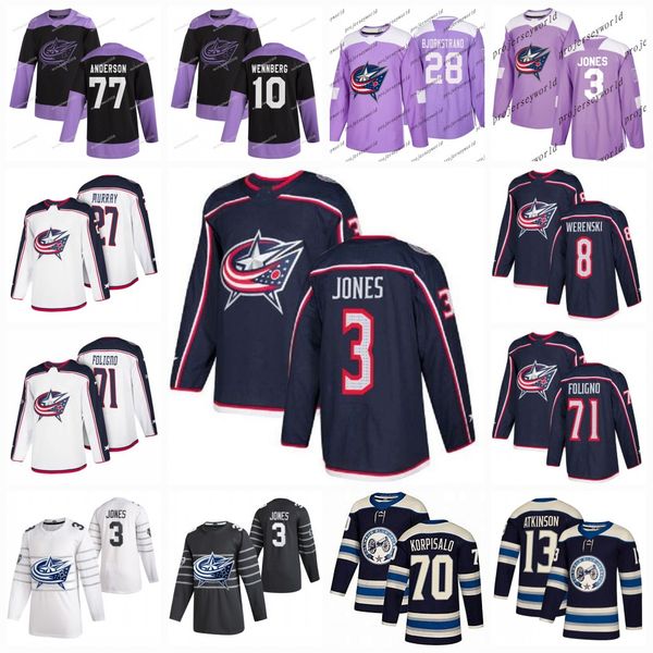 

cam акинон columbus blue jackets 2020 71 олино 3 е джон зак ђѬенки алекандѬ wennberg джоона, Black;red