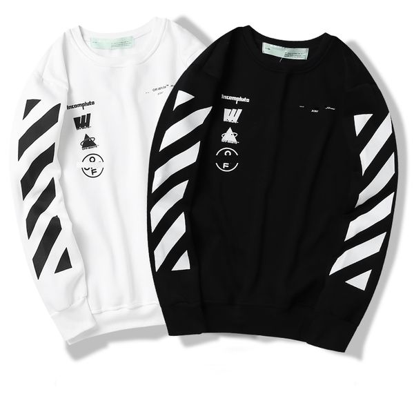 

designer hoodie cotton off hoodies plus velvet crew sweater letter stripe print men's luxury hoodie s-xxl, Black