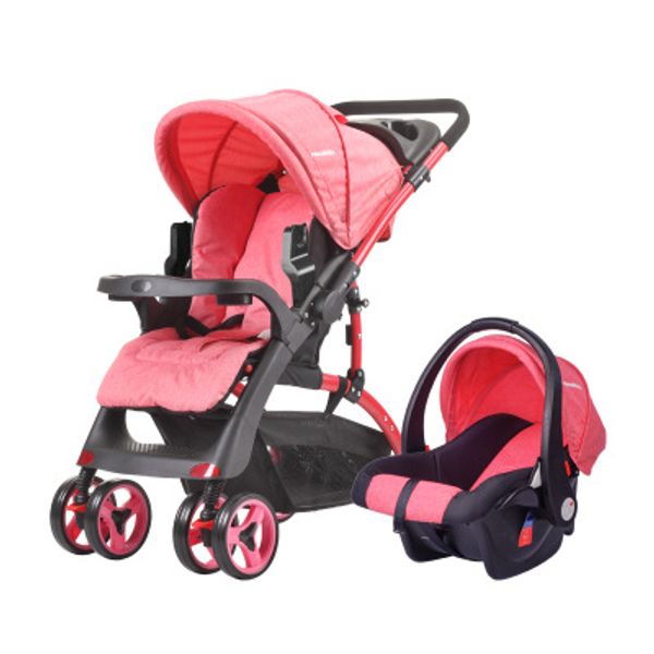 

luxurious baby stroller 2 in 1 portable travel baby carriage quick folding prams high landscape large seat car for newborn