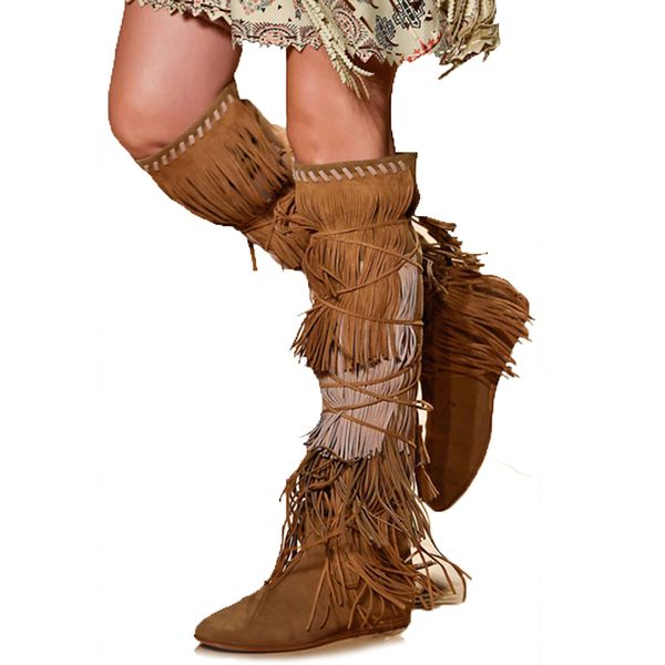 

высокое качество матовое коровьей кожи женщин кисточкой колено высокие сапоги женщин кожа коровы кисточкой зашнуровать длинные сапоги реальн, Black