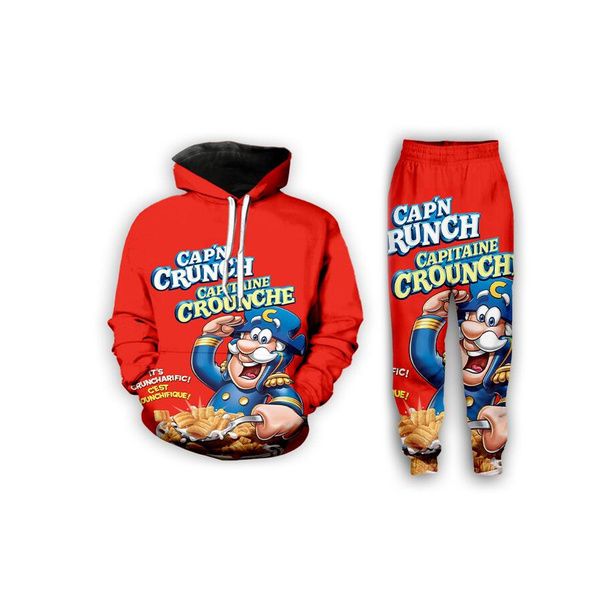 

new fashion mens/womens food crunch berries funny 3d print hoodie+pants z01, Gray