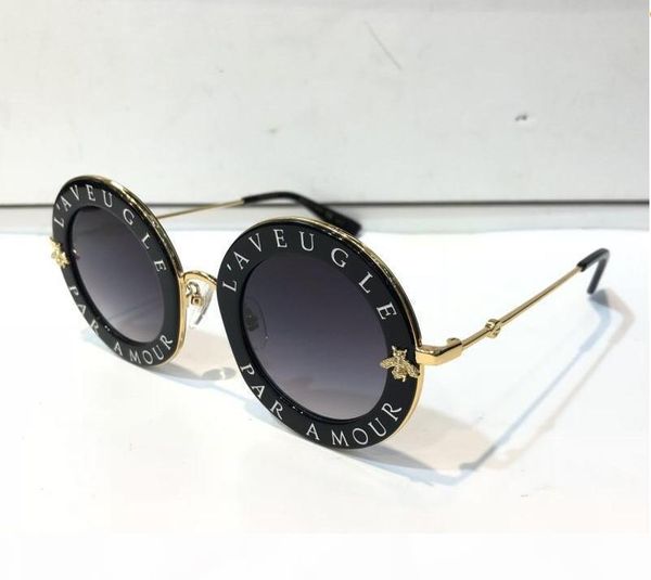 

luxury 0113 designer sunglasses for women fashion round summer style black gold frame eyewear uv protection lens come with case, White;black