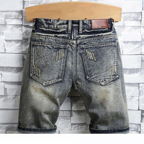

2020 summer new denim shorts mens stylist denim shorts mens hole jeans stylist fashion mens shorts, Blue
