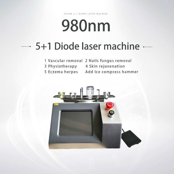 

2020 seller spider veins removal machine 5 in 1 980nm diode laser vascular removal laser treatment for spider veins ent dhl, Black