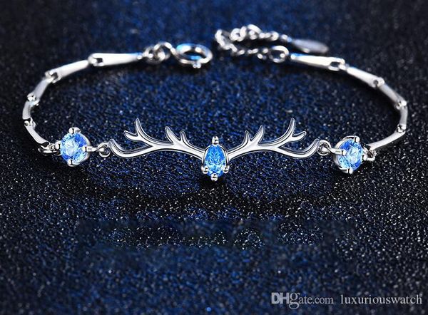 

2020 new way has your birthday female sterling silver girlfriend bracelet jewelry commemorative gift to send simple inlaid silver jewelry, Golden;silver