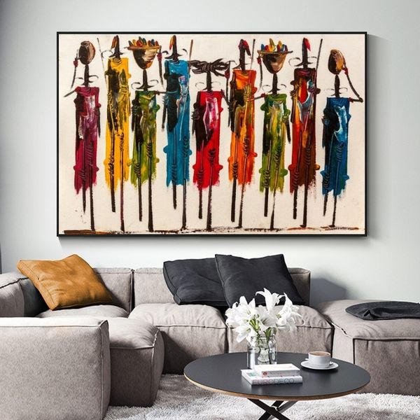 

abstract african woman oil paintings on canvas posters and prints wall art portrait pictures for living room decor no frame