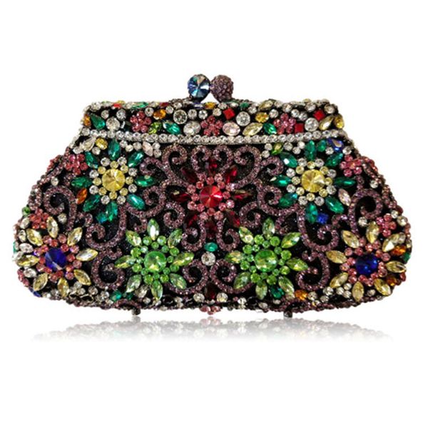 

design multi-colored rhinestone crystal women clutch bag fashion xiyuan 2020 prom handbags mini party clutches purses