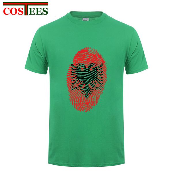 

funny albania flag fingerprint t shirts men leisure shirt patriotic t-shirt double eagle symbol country patriotism lovers tshirt
